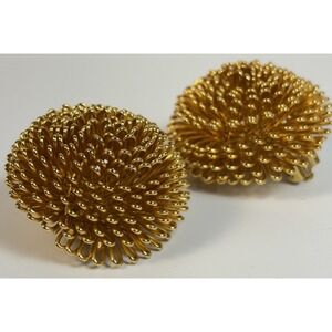 Vintage Earrings Norma Jean Chunky Gold Tone Abstract Wildflower Iconic Huge